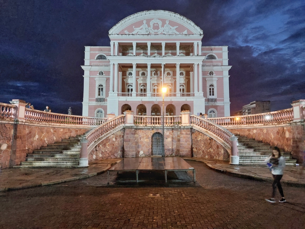 Amazonas Theater at night in Manaus