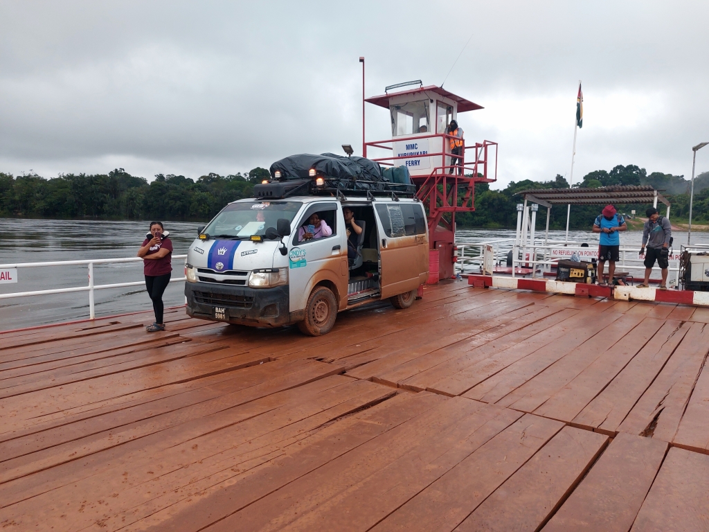Pontoon over the Essequibo River in Guyana